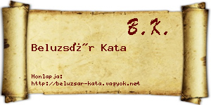 Beluzsár Kata névjegykártya